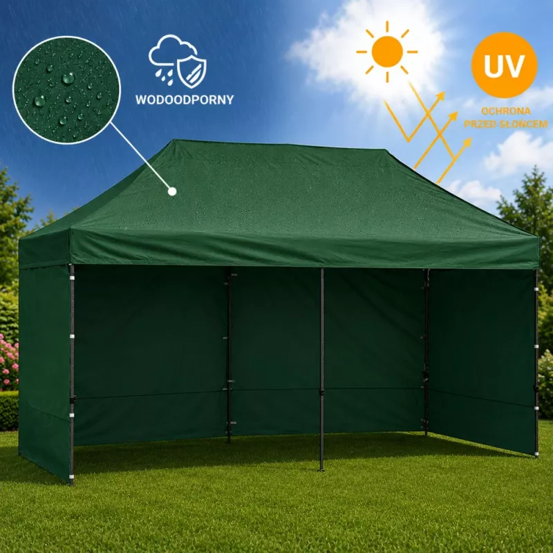 LEAN Express Gartenzelt Catering Gewerbepavillon Grün 3x6 M