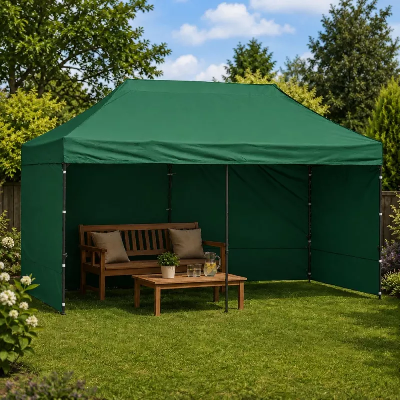 LEAN Express Gartenzelt Catering Gewerbepavillon Grün 3x6 M