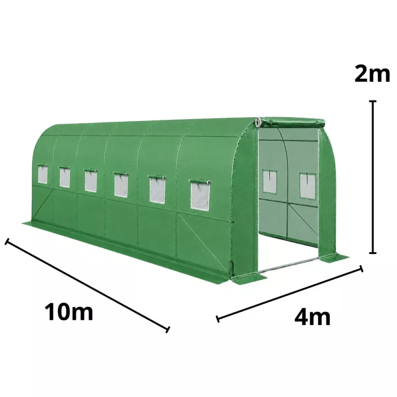 LEAN Garden Folientunnel Gewächshaus PRO Gestell 25MM 10x4x2M 40M²