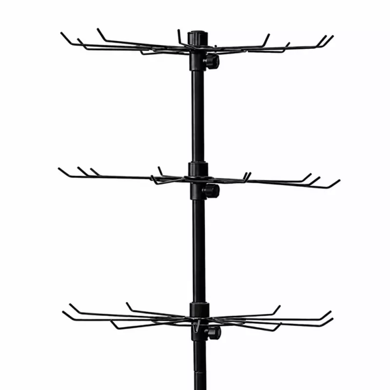 LEAN Rotierender Display-Regalhänger 6-Etagen auf Rädern Schwarz 40x150cm