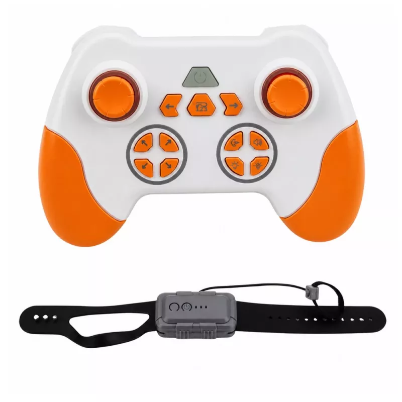 LEAN TOYS Modernes ferngesteuertes RC-Auto mit Licht, Rauch und Ladestation Orange 1:16