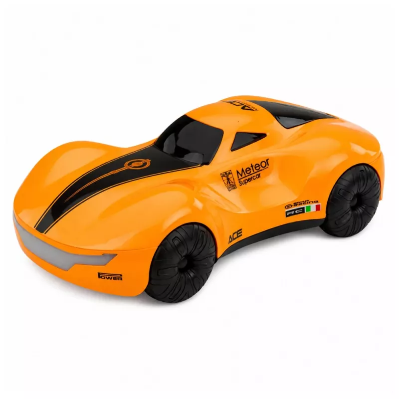 LEAN TOYS Modernes ferngesteuertes RC-Auto mit Licht, Rauch und Ladestation Orange 1:16