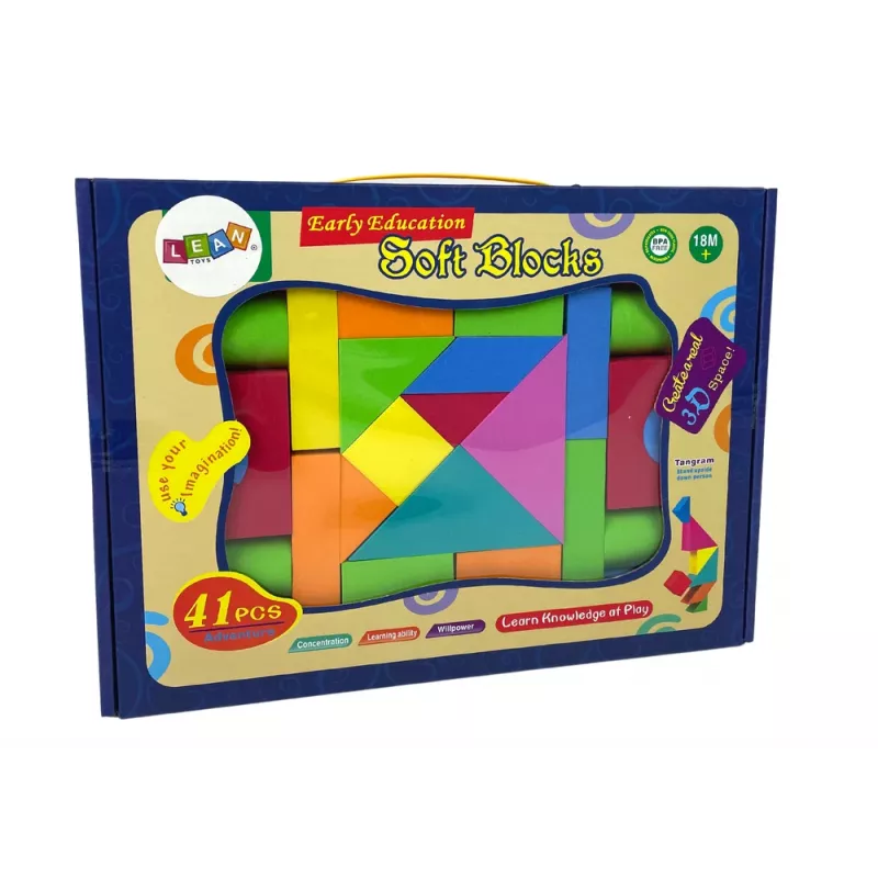LEAN TOYS 41-teilige Bau-Schaumstoffblöcke für Kinder
