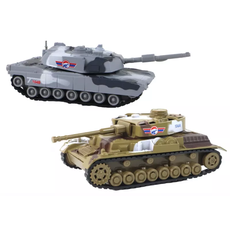 LEAN TOYS Aluminium-Panzer mit Reibungsantrieb, verschiedene Farben