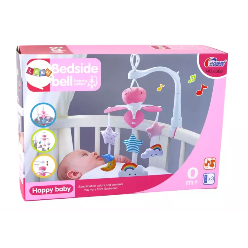 LEAN TOYS Babybett-Mobile Sky Sound Pink
