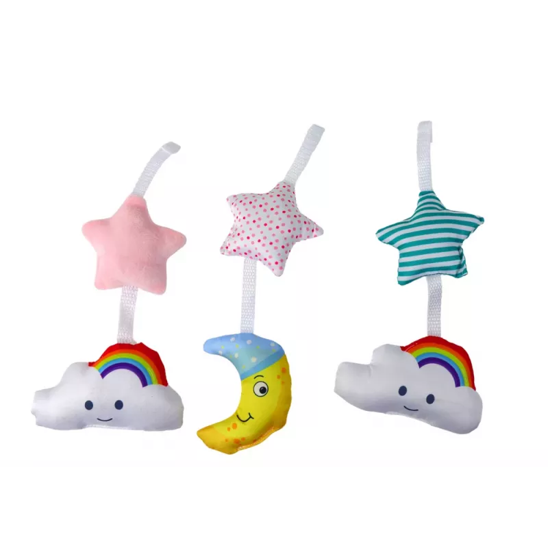 LEAN TOYS Babybett-Mobile Sky Sound Pink