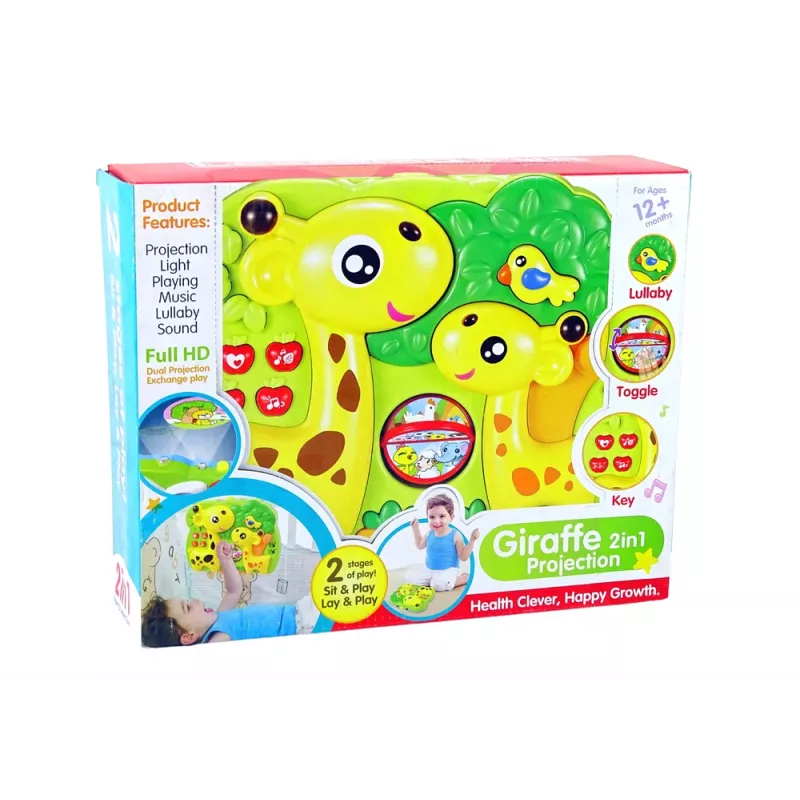 LEAN TOYS Giraffe 2in1 Projektor - Bett-Mobile für Babys