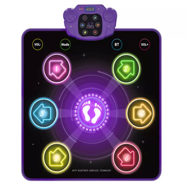 LEAN TOYS Interaktive Tanzmatte für Kinder, Bluetooth, 5 Modi, 3 Sprachen