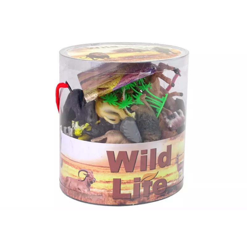 LEAN TOYS Großes Figurenset Wilde Tiere Safari + Zubehör 34 Elemente