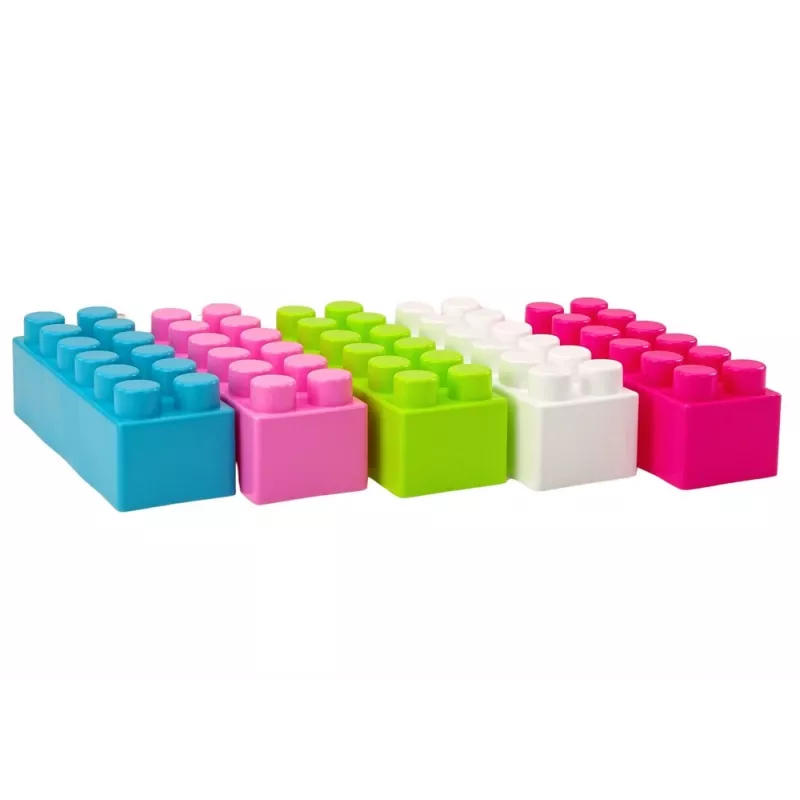 LEAN TOYS Große längliche Bausteine im Beutel mit farbigen Aufklebern – 20 Teile