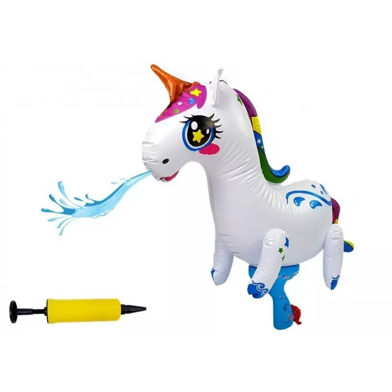 LEAN TOYS Große Pump-Wasserpistole Einhorn