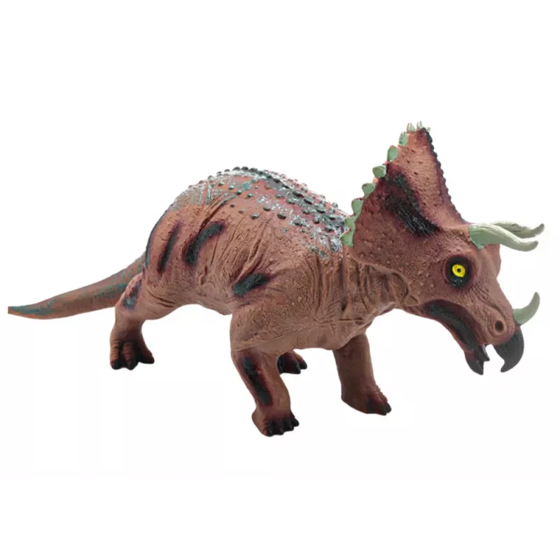 LEAN TOYS Große Triceratops-Dinosaurierfigur mit Sound 36 cm Braun