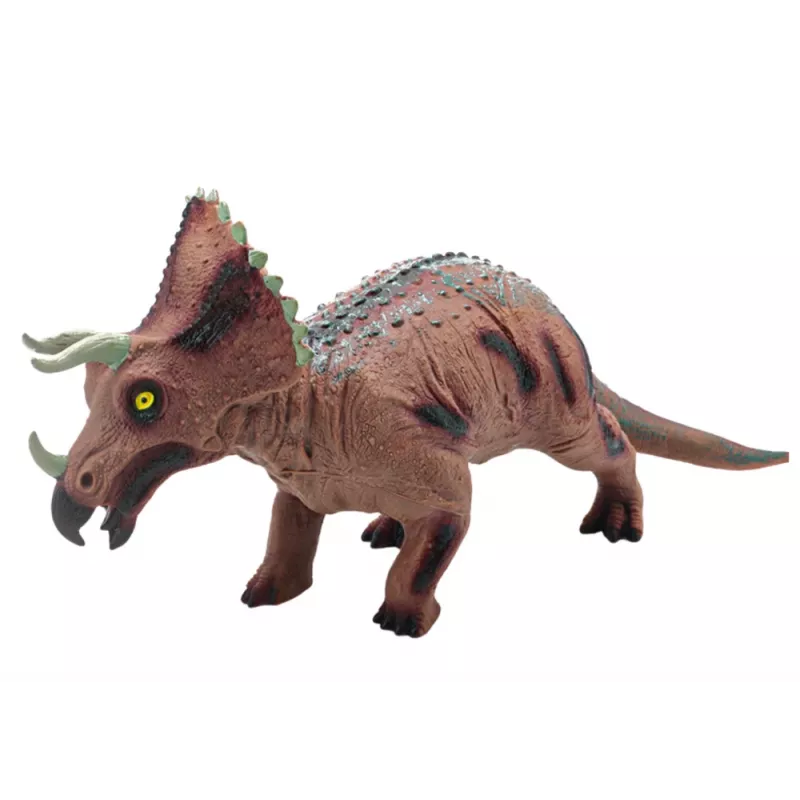 LEAN TOYS Große Triceratops-Dinosaurierfigur mit Sound 36 cm Braun