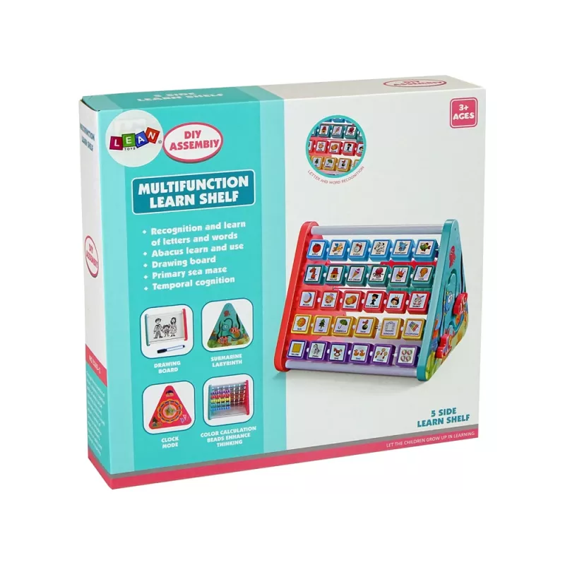 LEAN TOYS Lernregal Dreieck Zähler Buchstaben Objekte Tiere