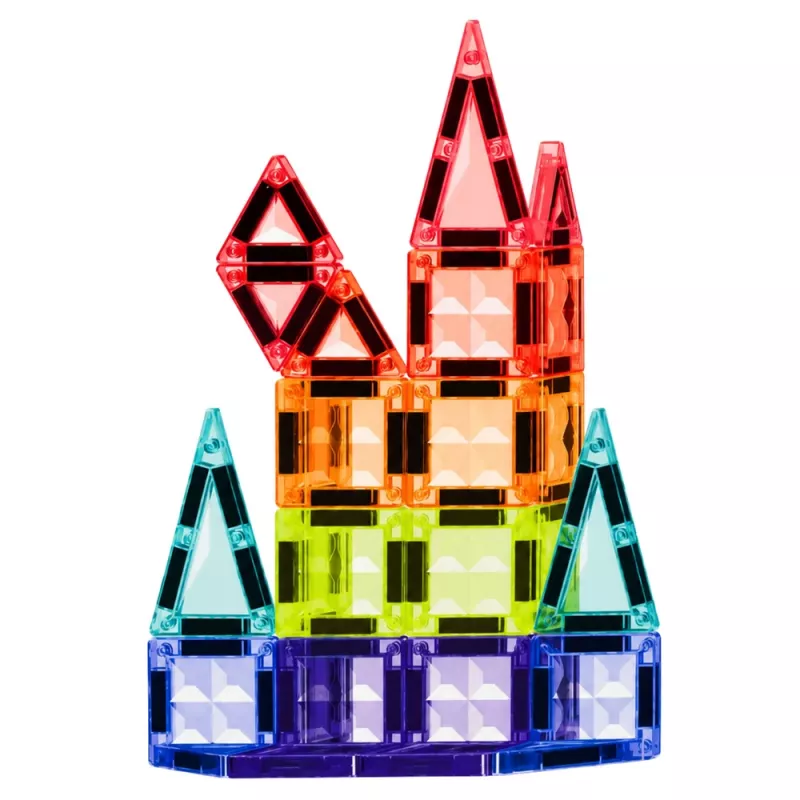 LEAN TOYS Magnetische Konstruktionsblöcke 3D Paneele Kreativ STEM Bunt 27 Stück