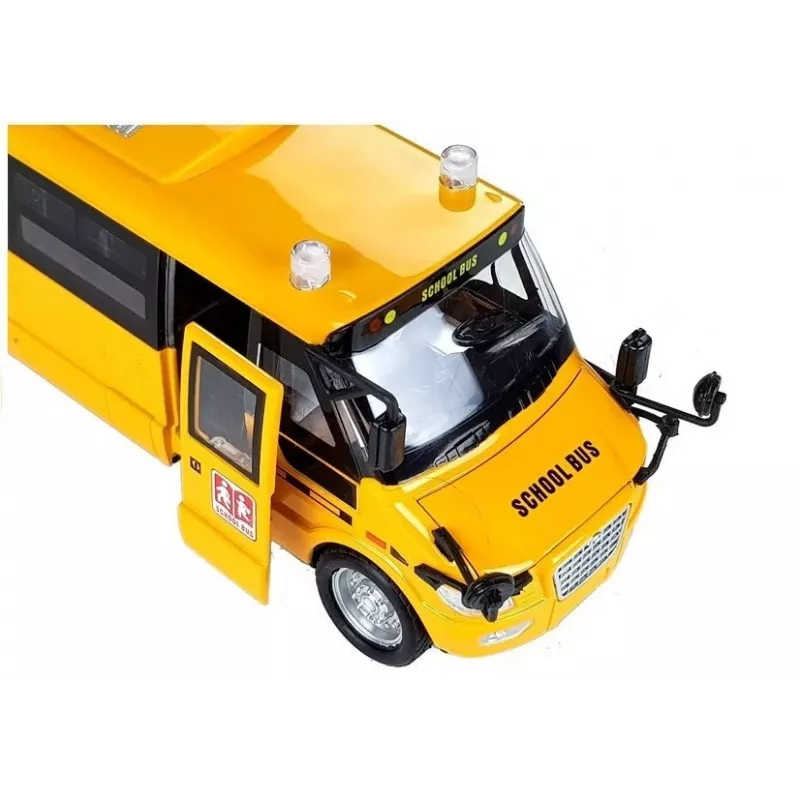 LEAN TOYS Metall-Schulbus mit Reibungsantrieb Druckgussmodell