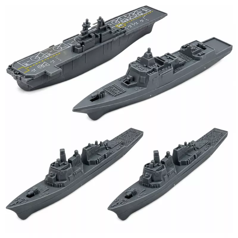 LEAN TOYS Militär-Set Soldaten Fahrzeuge Schiffe Kampfjets Basis 54 Stück