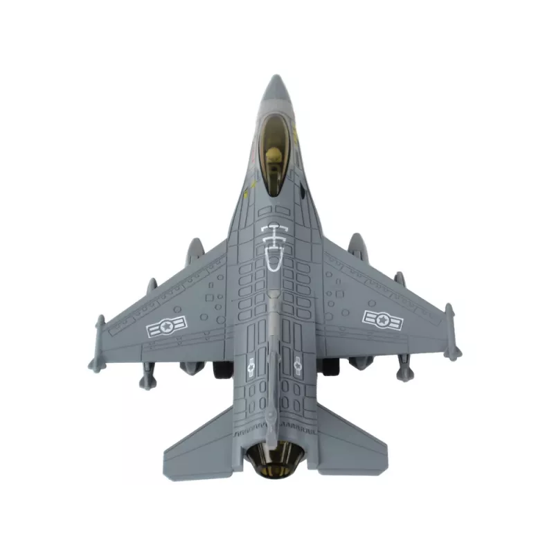 LEAN TOYS Modell eines reibungsgetriebenen Flugzeugs, Marineblau oder Grau