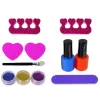 LEAN TOYS Nagellack-Set mit Former, Lampe, Feile und Brokat