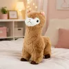 LEAN TOYS Plüsch-Alpaka Kuscheltier mit weichem Fell Beige 28 cm