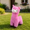 LEAN TOYS Plüsch-Alpaka Lama Plüschtier – Ultra weich kuschelig rosa 28 cm