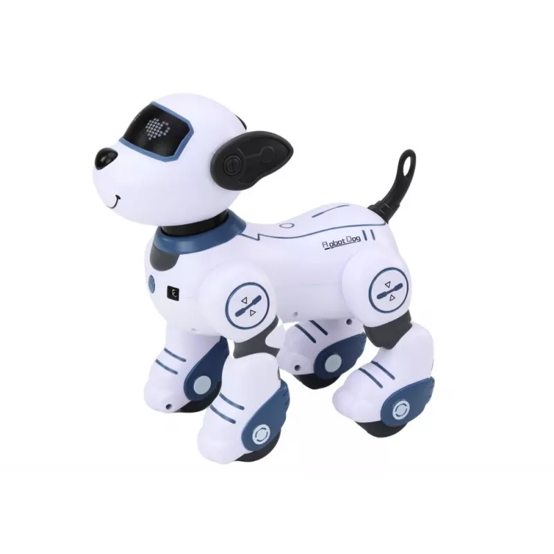 LEAN TOYS Ferngesteuerter interaktiver Roboterhund – Tanzen, Singen, programmierbare Befehle, Blau