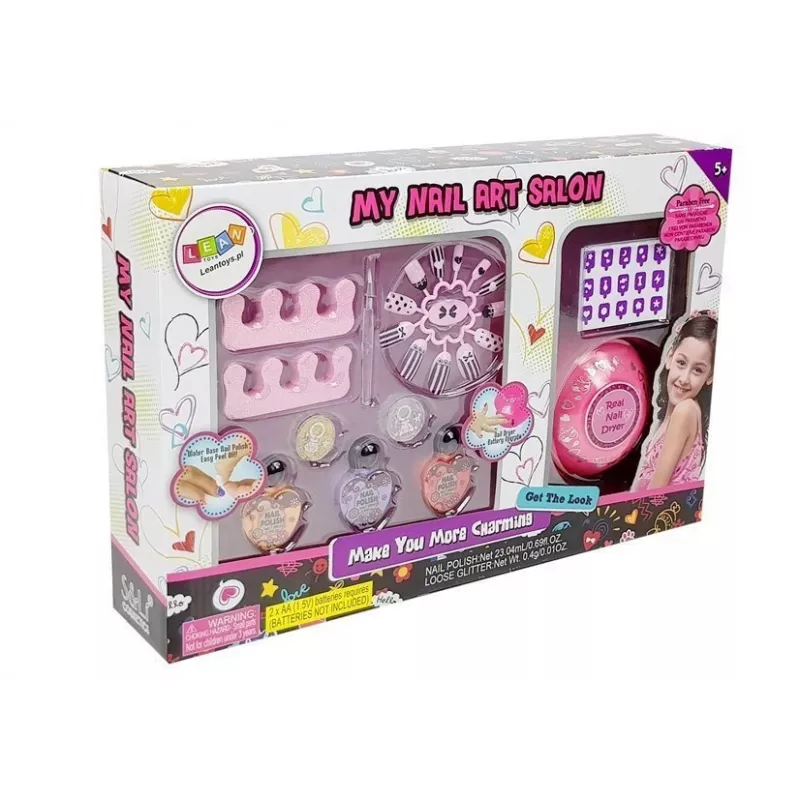 LEAN TOYS Set zur Herstellung eines Nagellacktrockners mit Glitzer