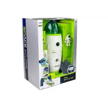 LEAN TOYS Space Rocket Astronom Cosmos Light & Sound – Batteriebetriebene elektronische Spielzeugrakete mit Astronautenfigur (3x AA)