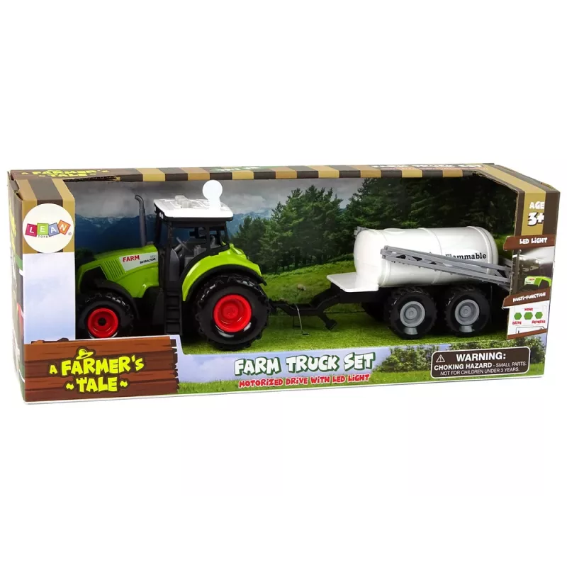 LEAN TOYS Traktor für Kinder mit Anhänger Bauernhofauto