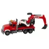 LEAN TOYS Truck mit Bagger Traktor Bagger Sound Licht