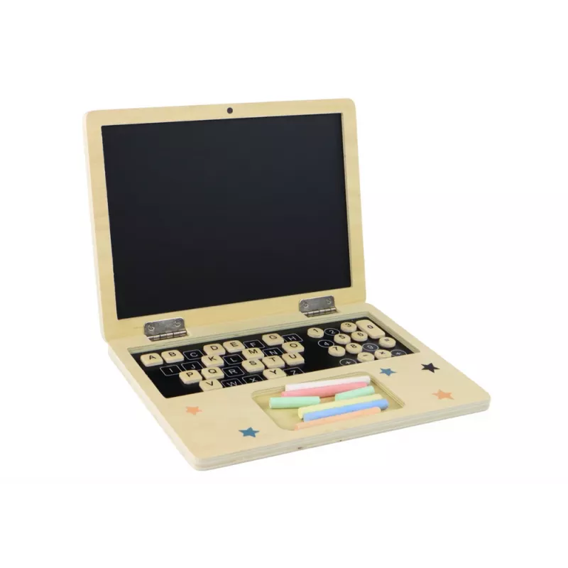 LEAN TOYS Holz-Tafel-Laptop Kreide