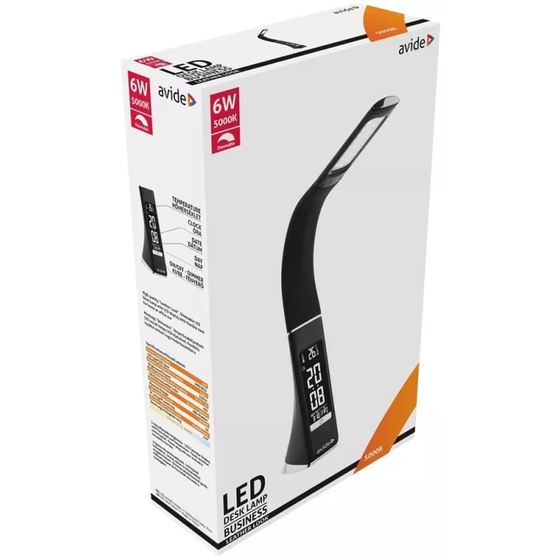 Avide LED-Schreibtischlampe Business Calendar Schwarz 6W