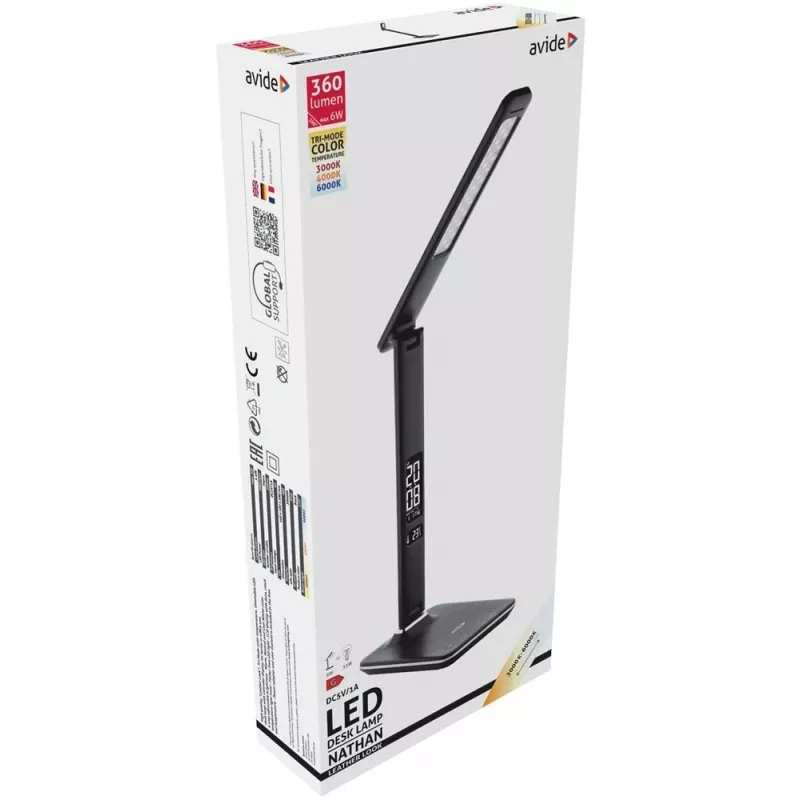 Avide LED-Schreibtischlampe Büro Kalender Schwarz 6W 350lm