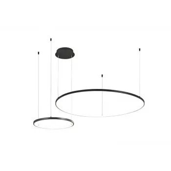 Sibiu 2023193-2-BK LED-Hängeleuchte, 2 runde Schirme, 4000 K, Schwarz