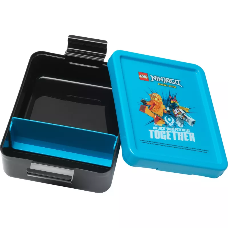 LEGO Brotdose Ninjago Blau/Schwarz PP mit Emoticon-Grafiken 1,2L