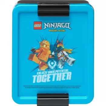 LEGO Brotdose Ninjago Blau/Schwarz PP mit Emoticon-Grafiken 1,2L