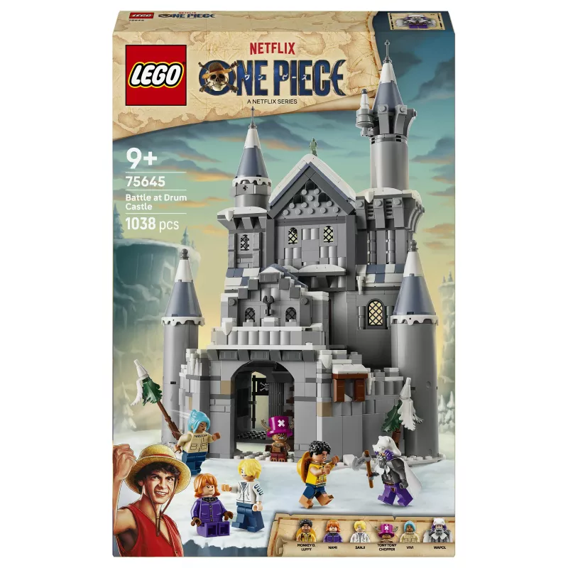 LEGO One Piece 75645 Duell im Schloss Drumm Bauset (1038 Teile, 6 Minifiguren, 9+)