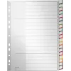 LEITZ A4 Extra Breite Blanko Kunststoff-Register, 20-teilig, Universal-Lochung, Transluzent Weiß 1278-00-00