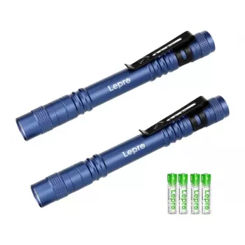 LEPRO 120023L-BU-2 LED-Taschenlampe, 1000 Lumen, zoombar, IPX4, 2er-Pack, Schwarz