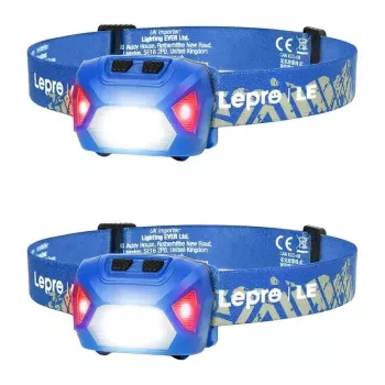 LEPRO 320014-B-2 USB wiederaufladbare LED-Stirnlampe, 300 lm, 2er-Pack