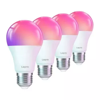 LEPRO B1-EU-4 E27 Wi-Fi Smart LED-Lampen, 8,5 W, 806 lm, 4er-Pack