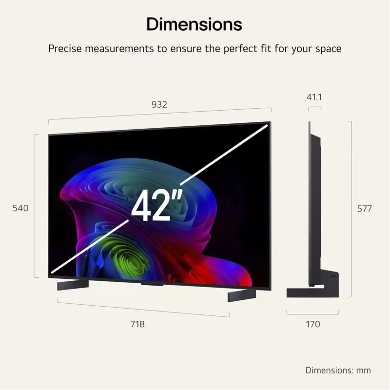 LG Electronics OLED42C6ELB 42-Zoll 4K OLED-Fernseher, Schwarz, 120 Hz, Triple-Tuner, webOS Smart TV