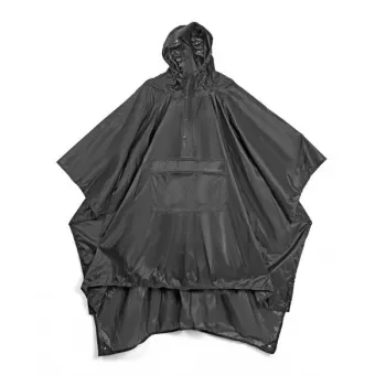Lifeventure Reise-Regenponcho – Wasserdichtes Ripstop-Nylon, Schwarz, Einheitsgröße