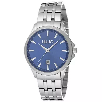LIU JO MAN TLJ1081 Quarz-Analoguhr 40mm blaues Zifferblatt silbernes Milanaise-Armband