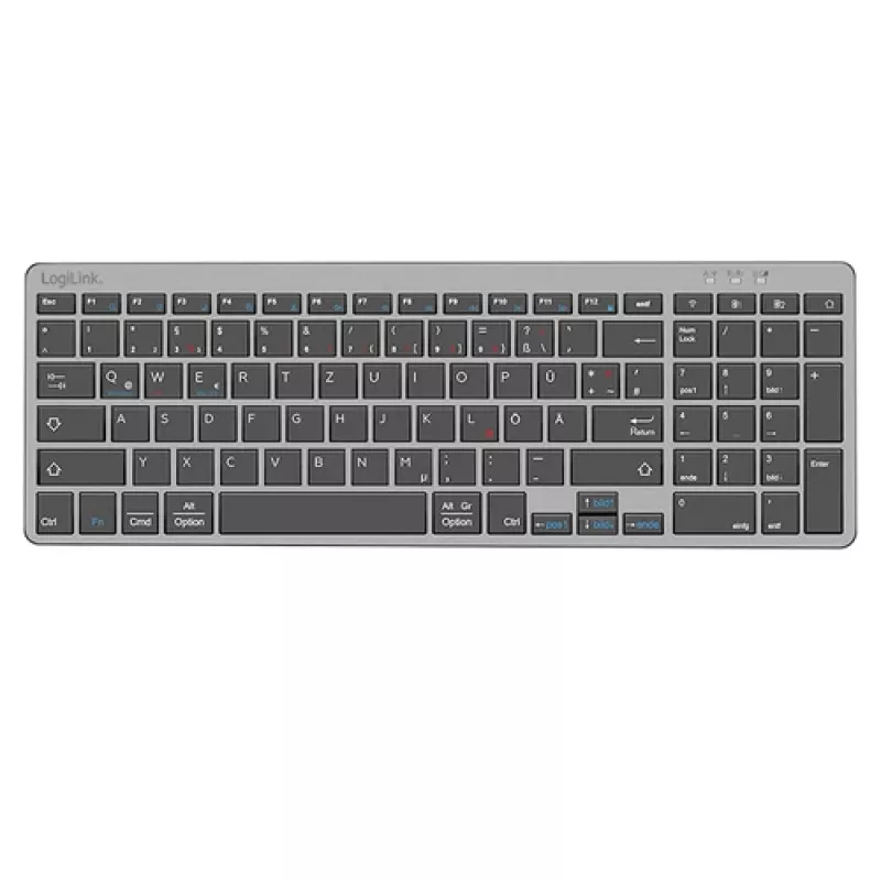 LogiLink ID0215 Bluetooth Dual-Mode Wireless Tastatur- und Maus-Set, Grau/Anthrazit