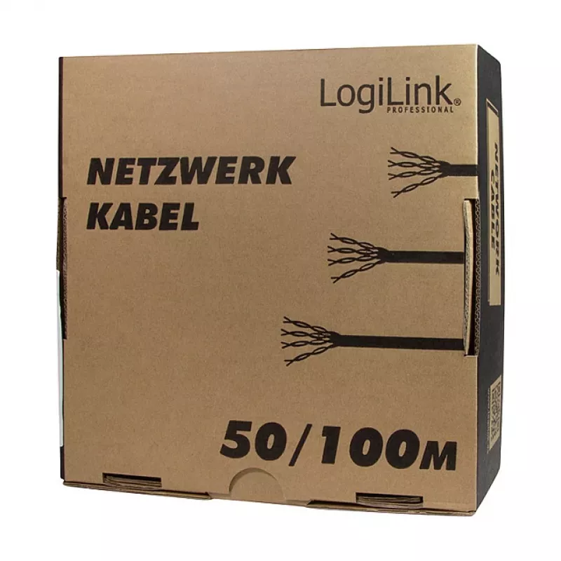 LogiLink Cat.6 Installationskabel, U/UTP, 100m, EconLine