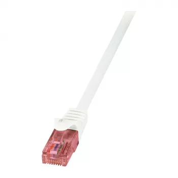 LOGILINK Cat.6 U/UTP Patchkabel, 0,25 m, Weiß, Kupfer, Gigabit Ethernet, RJ45, Knickschutz, PVC-Mantel