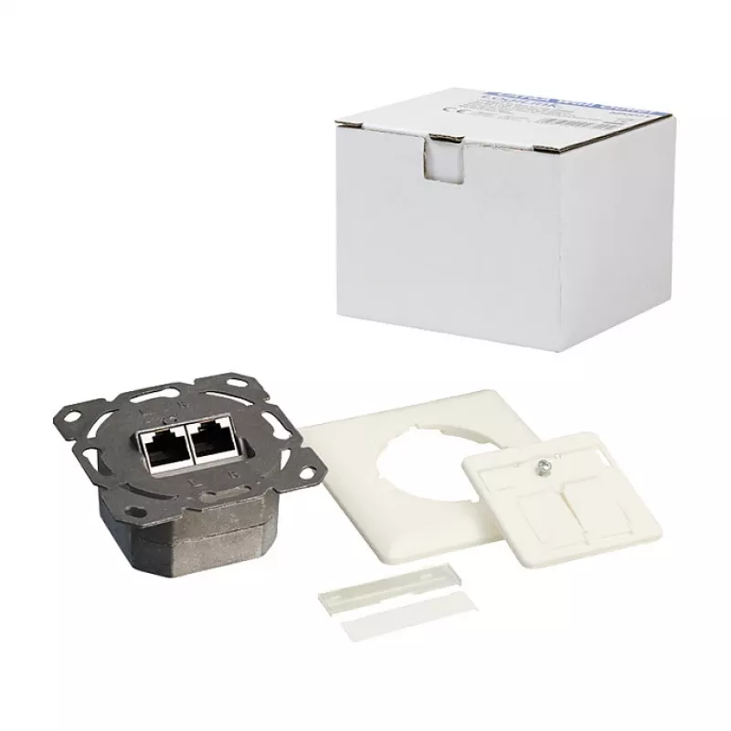 LOGILINK Cat.6 Wanddose 2xRJ45 STP Horizontal, Reinweiß