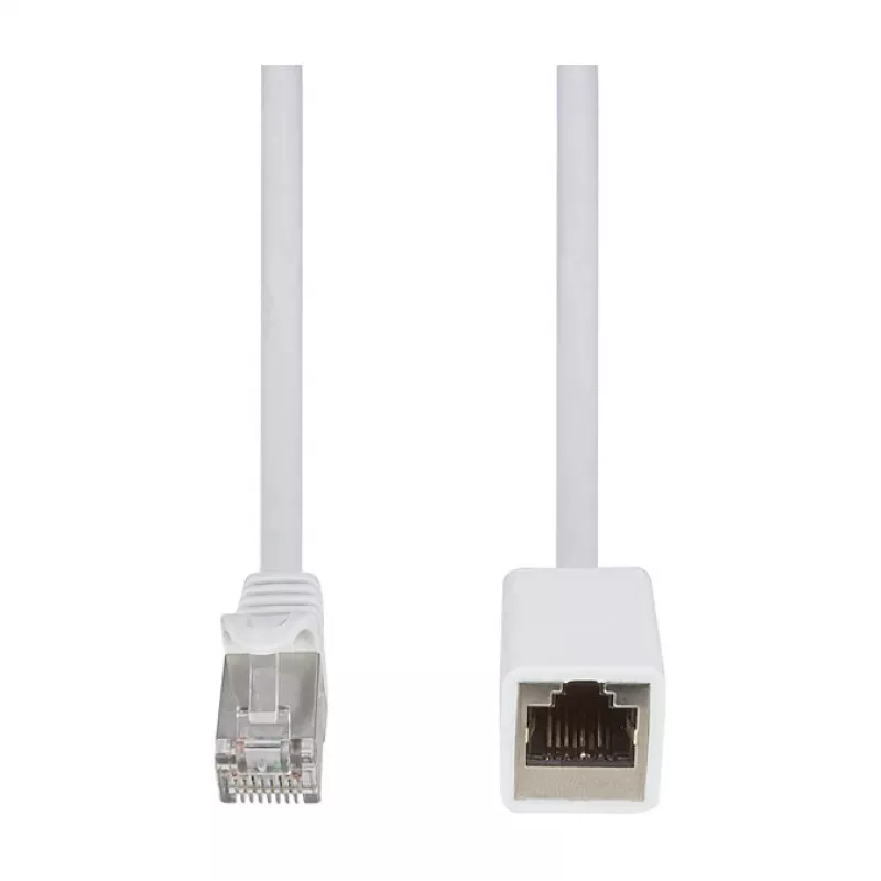Logilink Cat.6A S/FTP Premium Patchkabel-Verlängerung - Weiß, 5m (RJ45 Stecker auf Buchse)