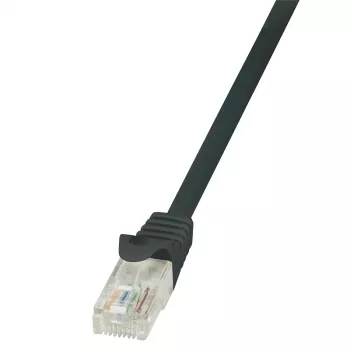 LogiLink CP2023U EconLine Cat6 U/UTP RJ45 Patchkabel - 0,5 m, Schwarz, mit Snap-on-Schutz